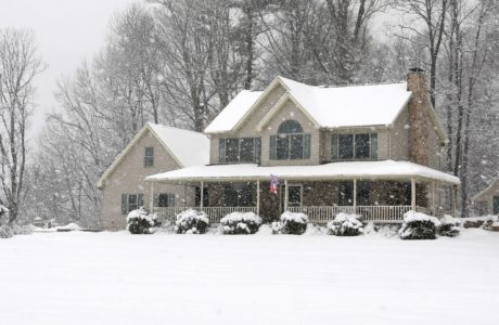 modern home in winter