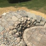 brick and stone patio